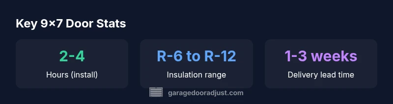 Stats infographic for 9x7 Menards garage doors