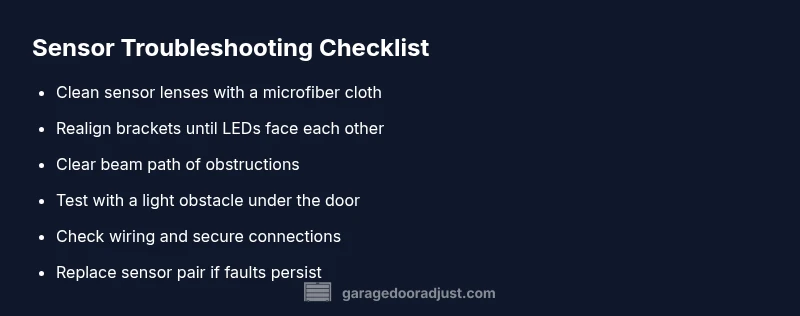 Checklist for troubleshooting garage door sensors