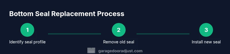 Process diagram showing the bottom seal replacement steps