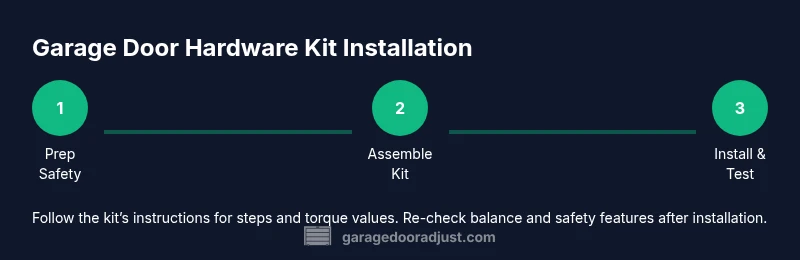 Process diagram of installing a garage door hardware kit
