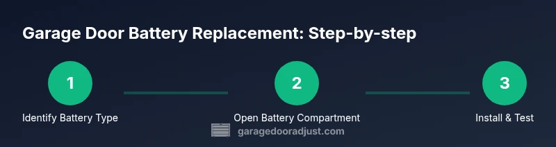 Infographic showing the steps for garage door battery replacement