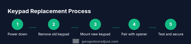 Process diagram for replacing a garage door keypad