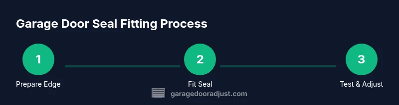 Process diagram for garage door seal fitting