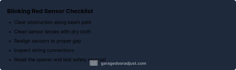 Checklist for diagnosing blinking red garage door sensor