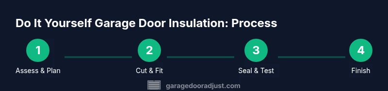 Process infographic showing four steps to insulated garage door