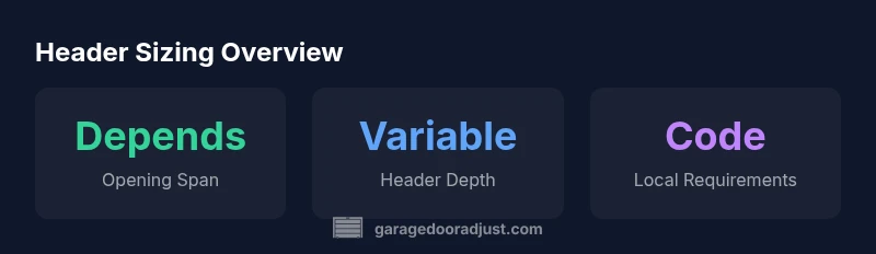 Infographic showing factors that determine garage door header sizing