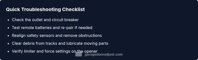Checklist for diagnosing garage door open issues