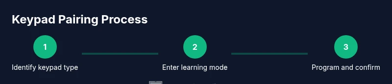 Infographic showing keypad pairing steps