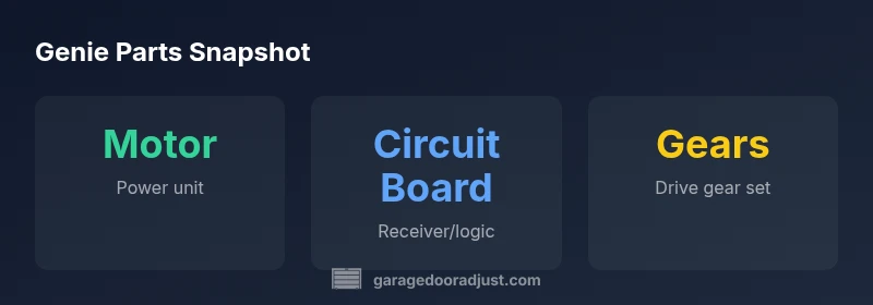 Infographic showing Genie opener parts categories