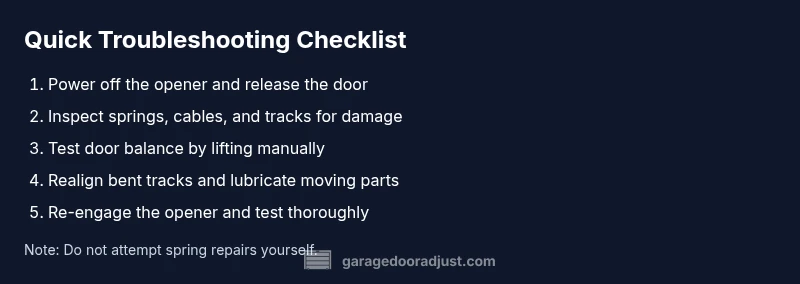 Checklist for diagnosing a broken garage door