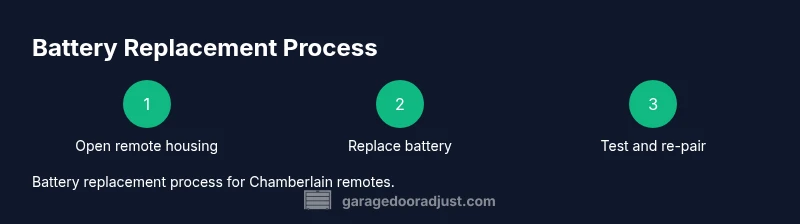 Process diagram for replacing Chamberlain remote battery
