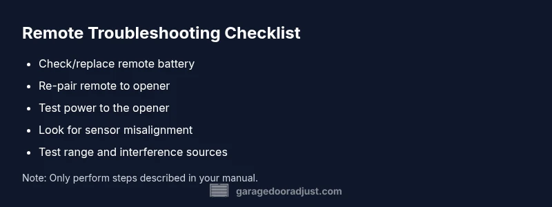 Checklist for diagnosing a garage door remote that won't work