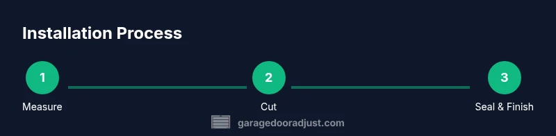 Process flow of insulation foam board installation on a garage door