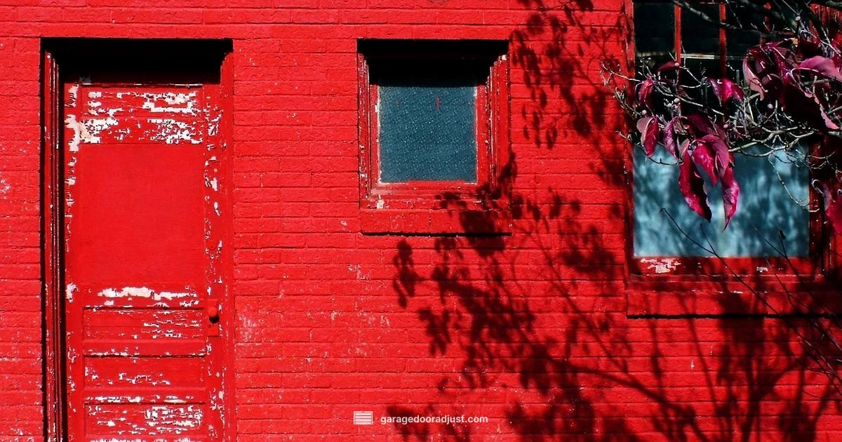 Red Brick, Bold Door - GarageDoorAdjust