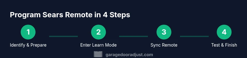 Infographic showing 4-step Sears remote programming