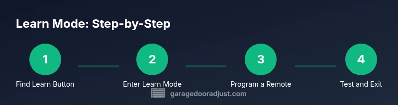 Process diagram showing entering learn mode and programming a remote