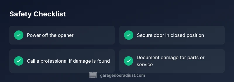 Safety checklist for addressing a broken garage door cable