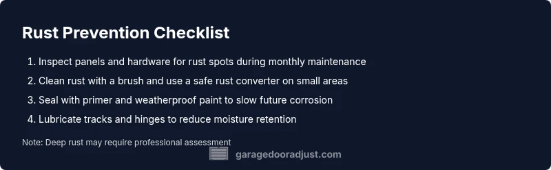 Checklist for rust prevention on a residential garage door
