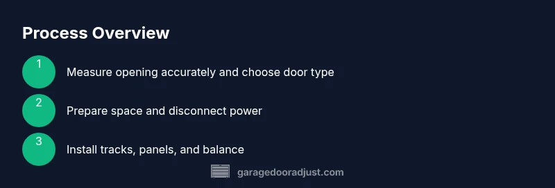 Process diagram showing steps for garage door replacement