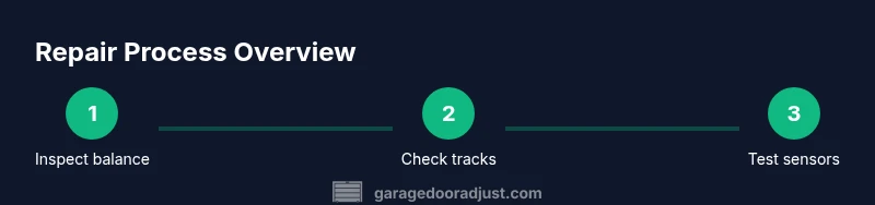 Process diagram for garage door repair steps