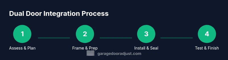 Process diagram for installing a garage door with an entry door