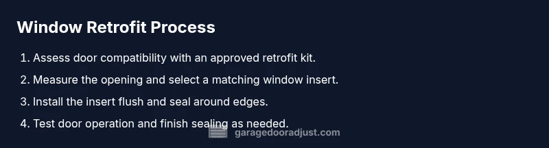 Process diagram for garage door window installation