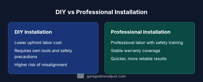 Comparison chart of DIY vs Professional Garage Door Installation