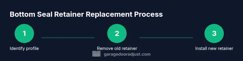 Process diagram for replacing a garage door bottom seal retainer