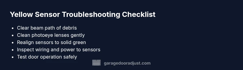 Check list for troubleshooting a yellow garage door sensor