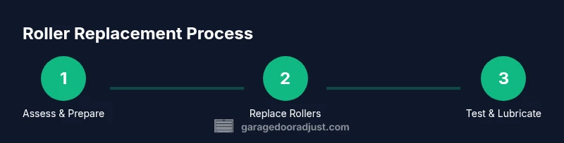Three-step process to replace garage door rollers
