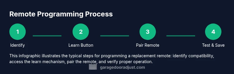 Tailwind infographic showing steps to program a garage door remote